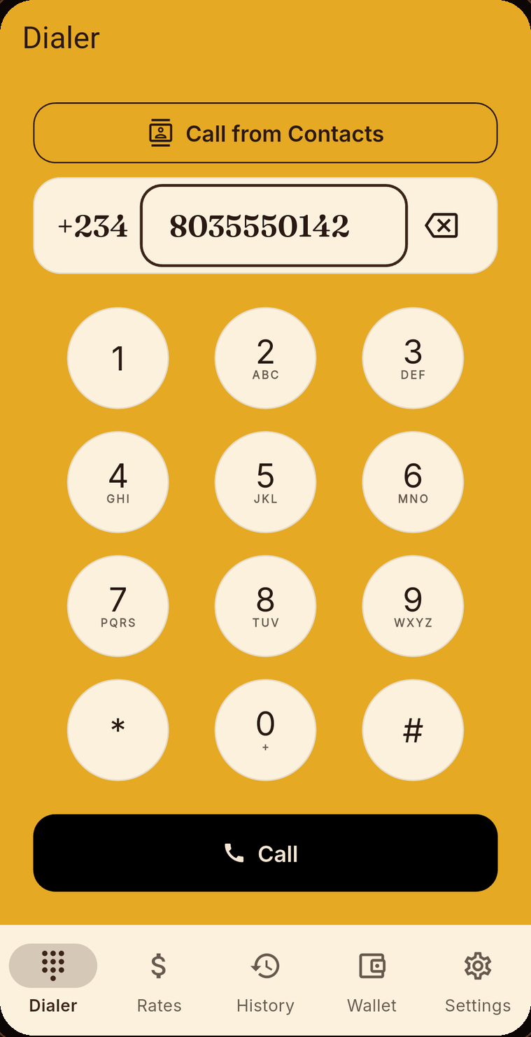 Kalisstar dialer screen
